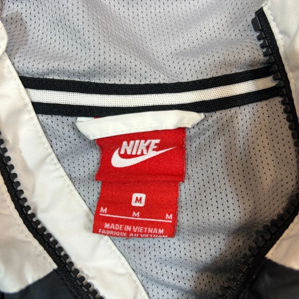 Vintage Nike Hooded‎ Jacket Red Tag Full Zip Mens Size Medium White Black Gray - Picture 3 of 11